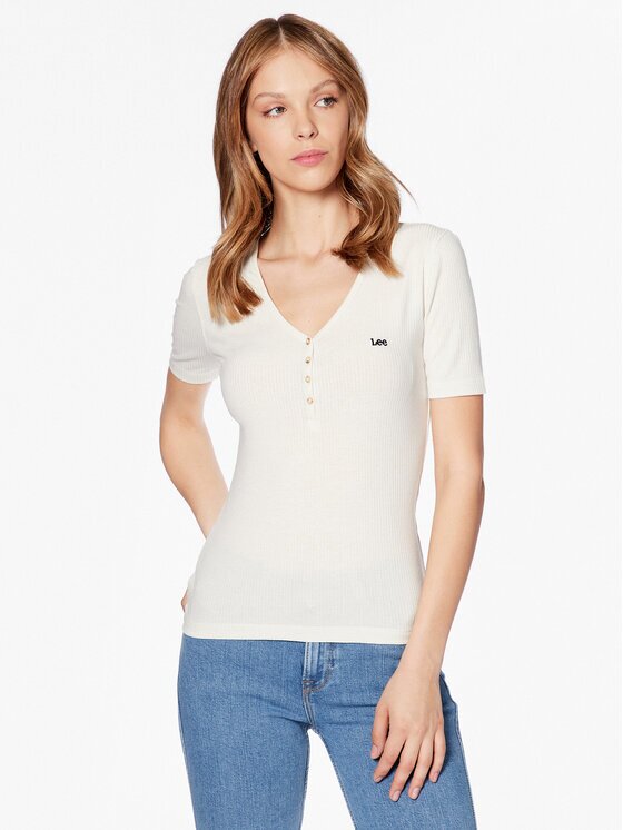 Lee Tricou L44KIPNQ 112333722 Écru Regular Fit