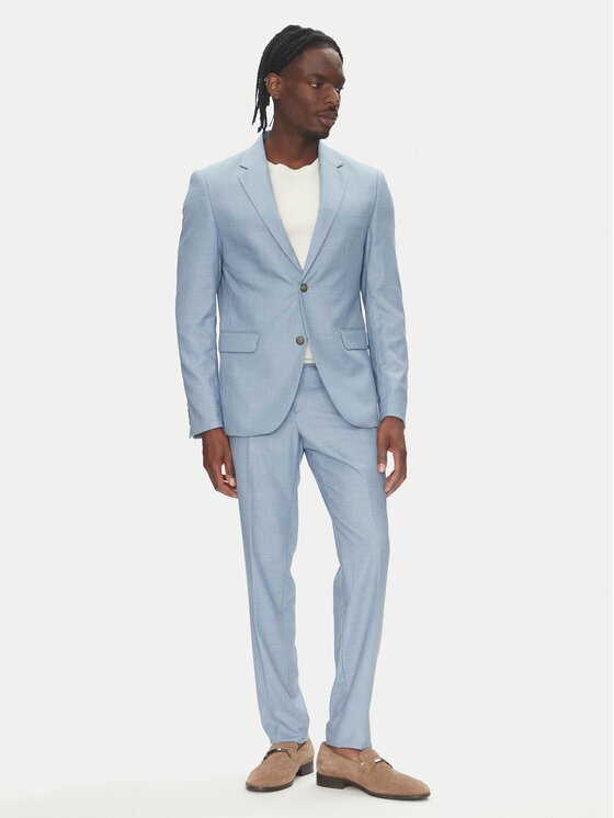 Lindbergh Costum 30-606034 Albastru celest Slim Fit