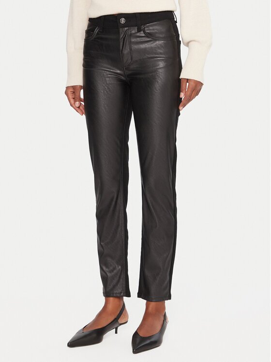Liu Jo Pantaloni din imitație de piele UF5035 E0747 Skinny Fit