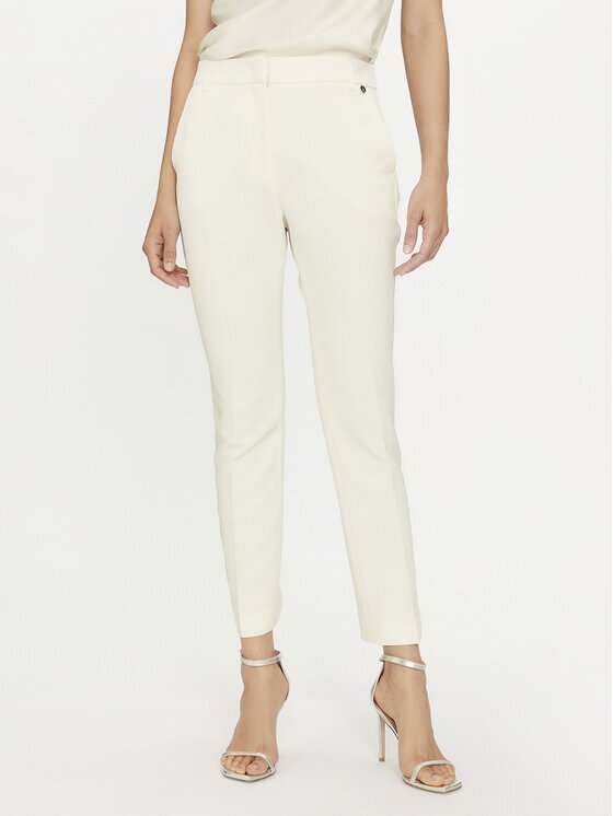 Liu Jo Pantaloni din material CA4201 T2200 Écru Regular Fit