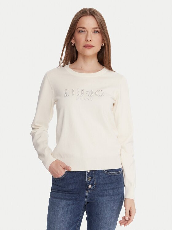 Liu Jo Pulover TF5248 MS63L Écru Regular Fit