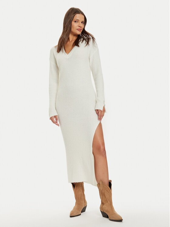 Liu Jo Rochie tricotată WF4532 MA57P Écru Regular Fit