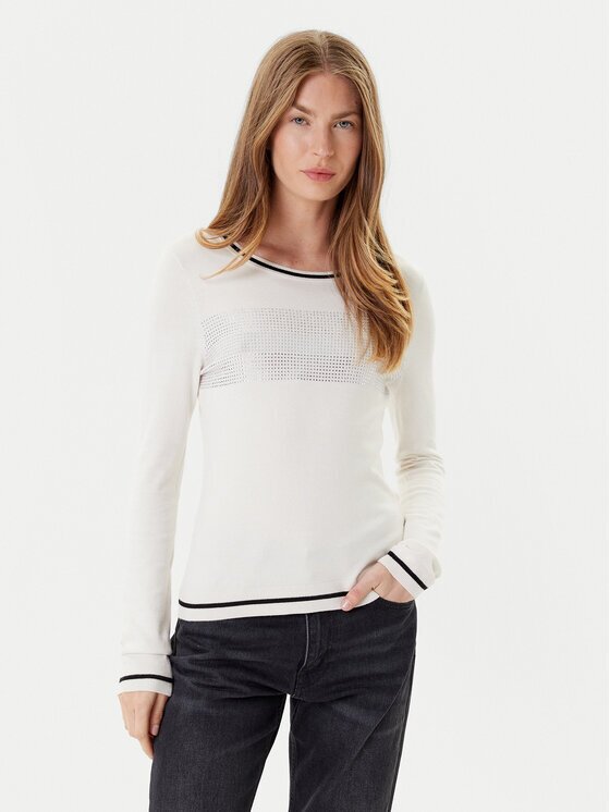 Liu Jo Sport Pulover TF5209 MS49I Écru Regular Fit
