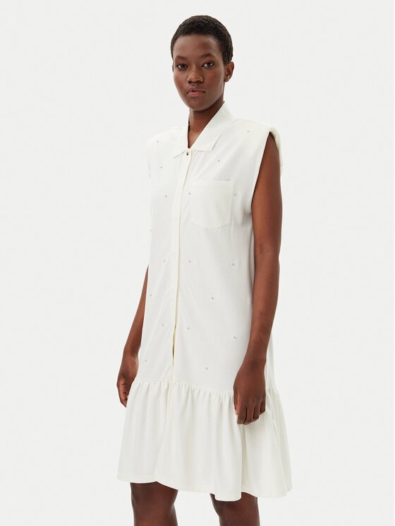 Liu Jo Sport Rochie tip cămașă TA5191 J5942 Écru Regular Fit
