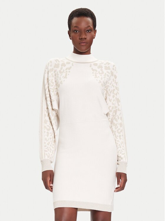 Liu Jo Sport Rochie tricotată TF5176 MS49I Écru Regular Fit
