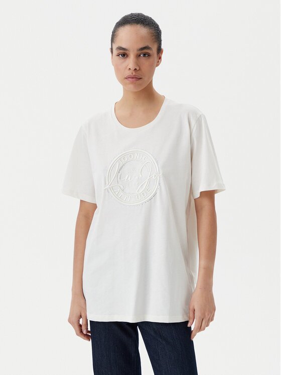 Liu Jo Sport Tricou TA5174 JS923 Écru Regular Fit