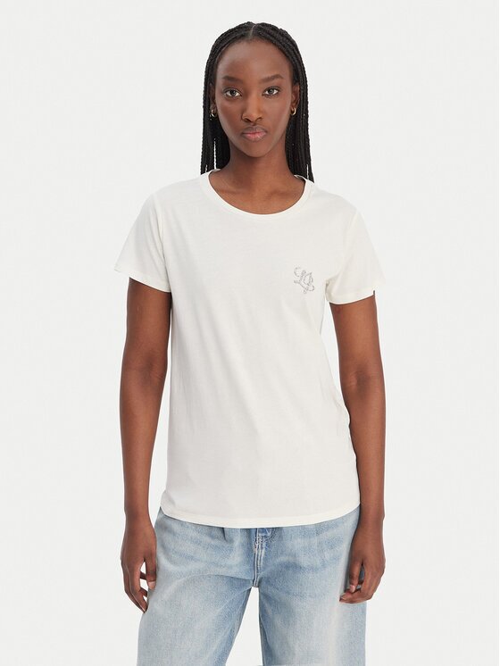 Liu Jo Sport Tricou TA6056 JS923 Écru Regular Fit
