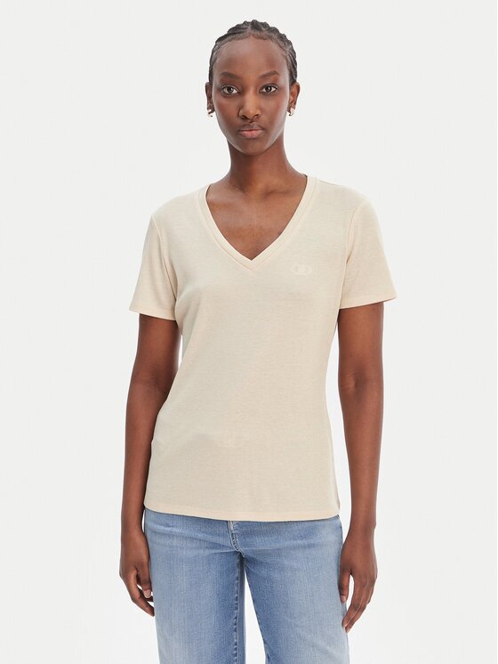Liu Jo Sport Tricou TA6175 J3845 Écru Regular Fit