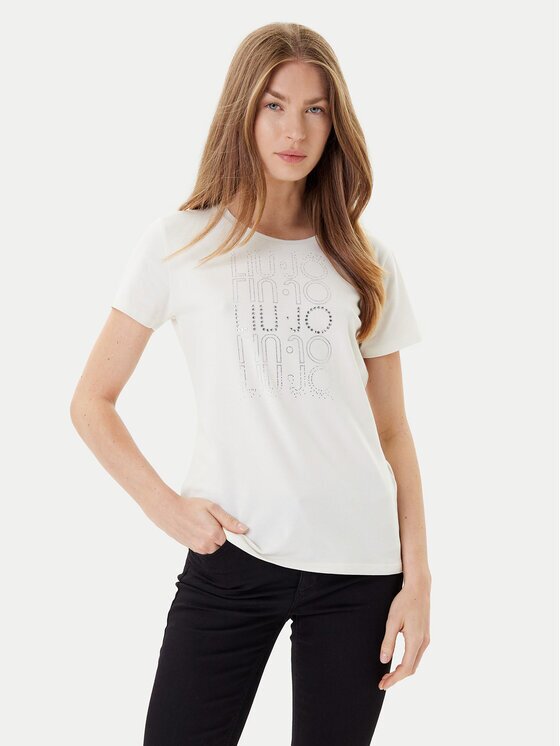 Liu Jo Sport Tricou TF5166 JS003 Écru Regular Fit