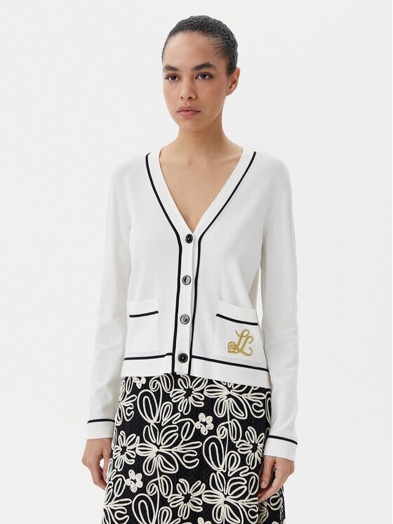 Luisa Spagnoli Cardigan Canaria 100003 Écru Regular Fit