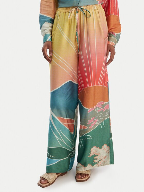 Maaji Pantaloni din material Sakura Scenery Ophelia PT1836CPA007 Relaxed Fit
