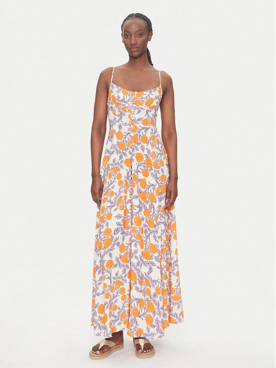 Maaji Rochie de vară Western Orange Flower Sia PT2748CLD001 Regular Fit