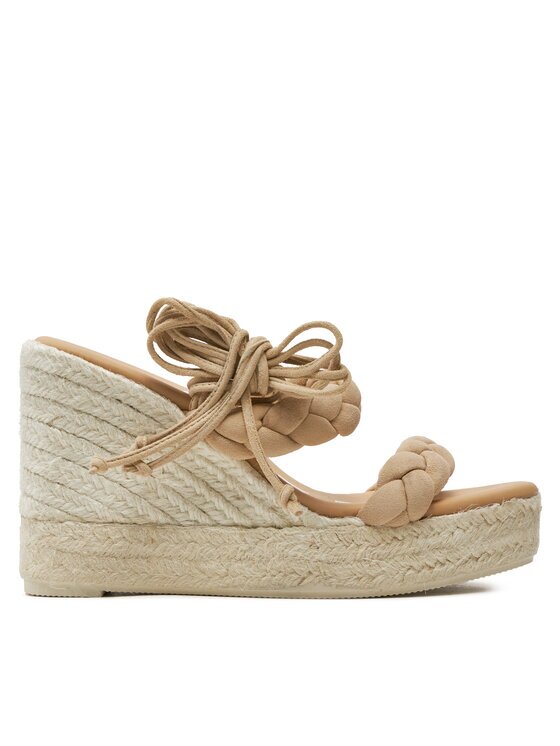 Manebi Espadrile Hamptons Two Braided Bands Wedge Espadrilles M 1.1 WE Bej