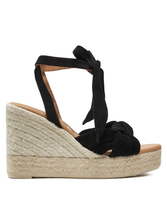Manebi Espadrile Hamptons Wedge Espadrilles With Knot K 1.0 WS Negru