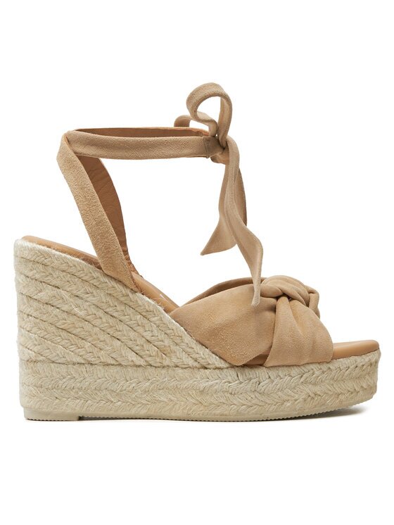 Manebi Espadrile Hamptons Wedge Espadrilles With Knot M 1.1 WS Bej