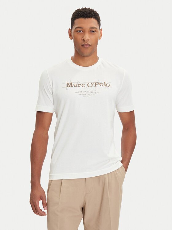 Marc O'Polo Tricou 528 2305 51196 Écru Regular Fit