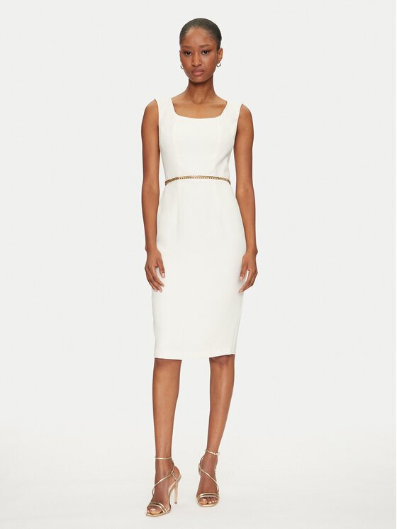 Marciano Guess Rochie cocktail 5GGK12 7300A Écru Regular Fit