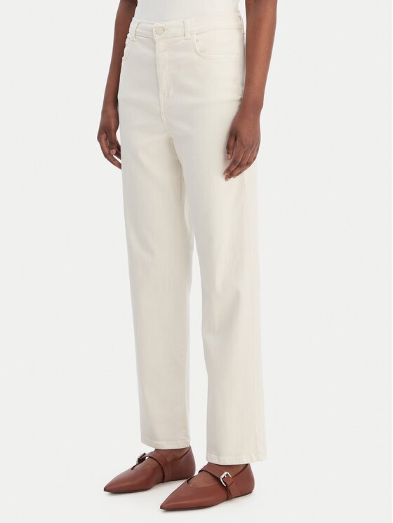 Marella Blugi Solista 2613131065 Écru Straight Fit