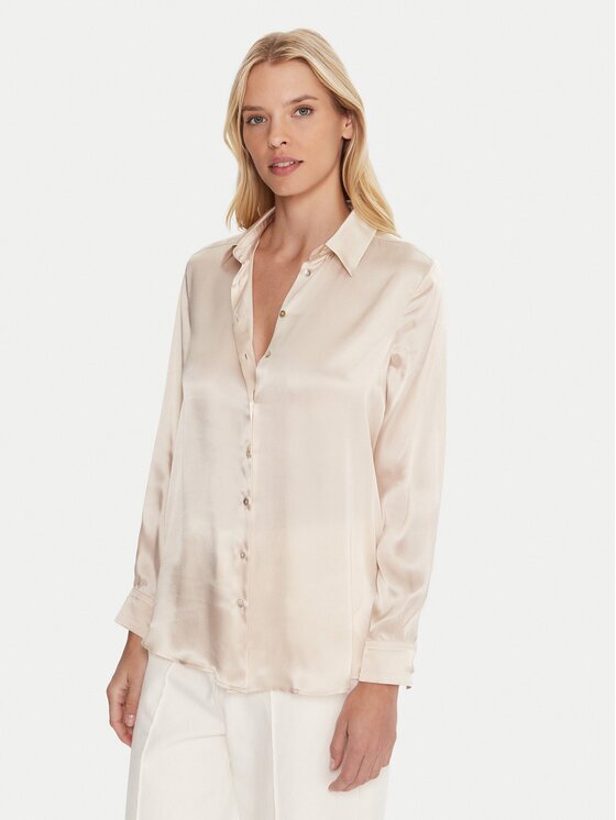 Marella Cămașă Bunny 2523116015 Écru Regular Fit