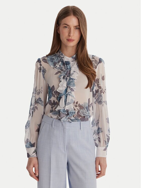 Marella Cămașă Canapa 2613111151 Albastru celest Relaxed Fit