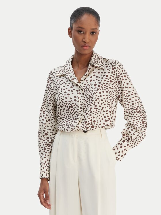 Marella Cămașă Salve 2613111141 Écru Relaxed Fit