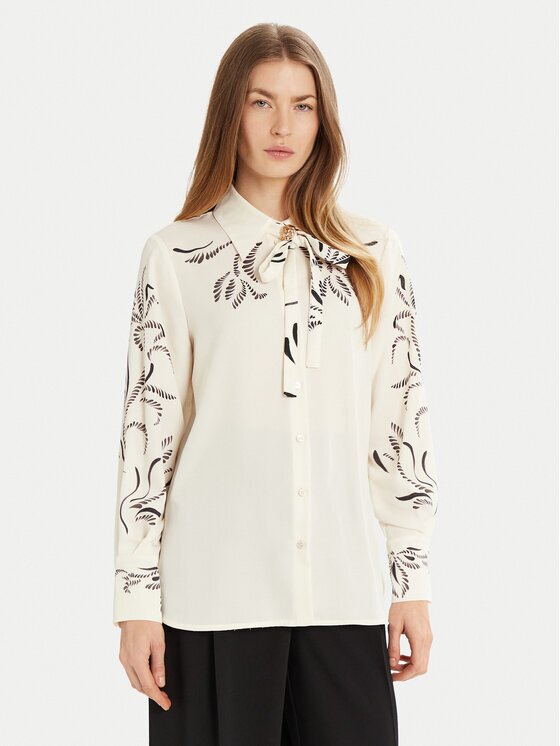Marella Cămașă Yacht 2513111043 Écru Relaxed Fit