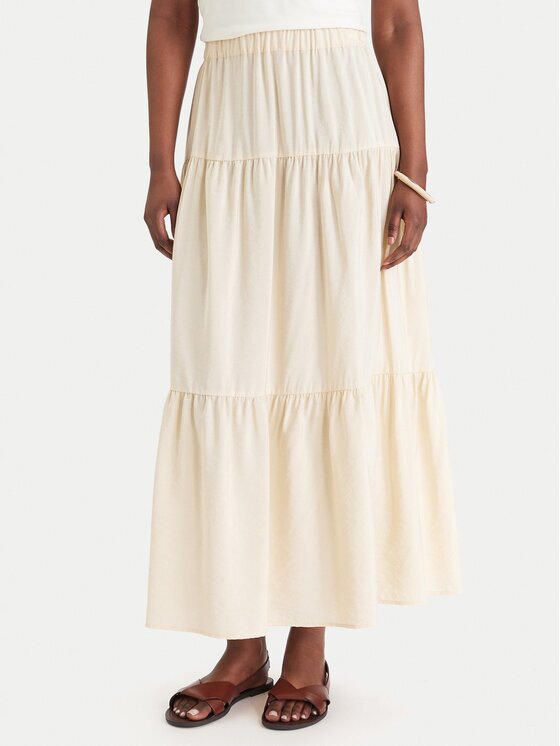 Marella Fustă maxi Ciocca 2613101084 Écru Regular Fit