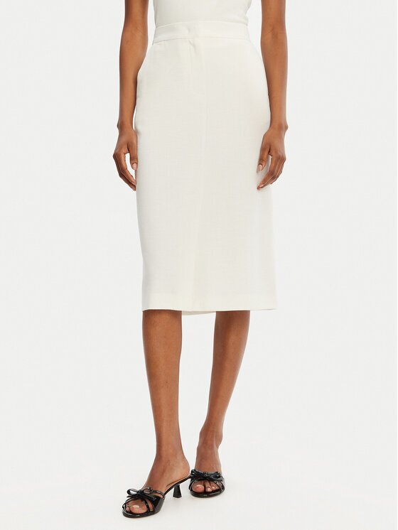 Marella Fustă midi Getti 2515101051200 Écru Regular Fit