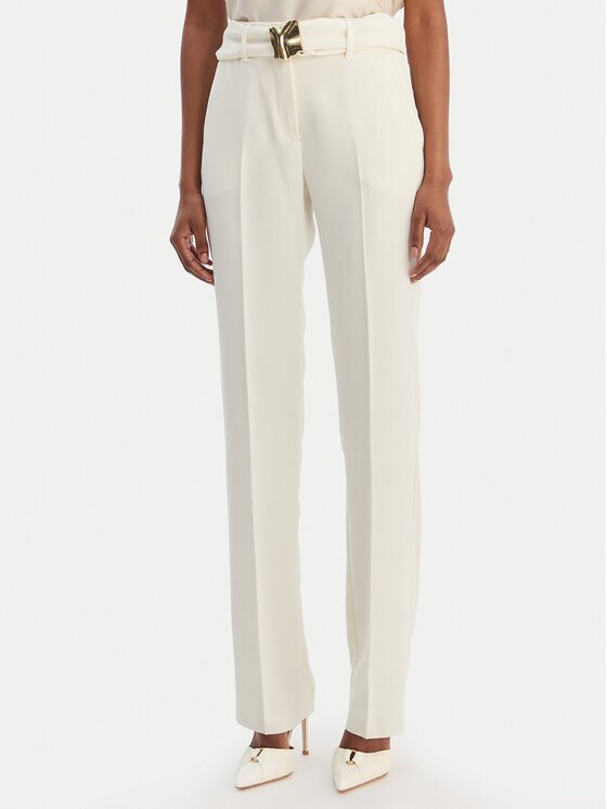 Marella Pantaloni chino Elica 2613131063 Écru Slim Fit