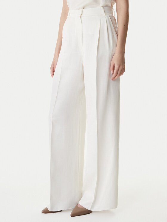 Marella Pantaloni din material Adito 2615131221 Écru Straight Fit