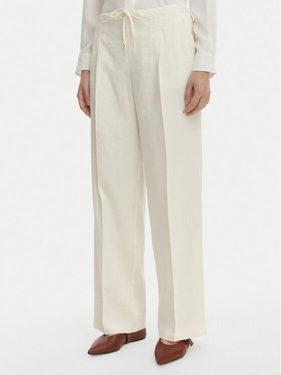Marella Pantaloni din material Alloro 2613131115 Écru Regular Fit