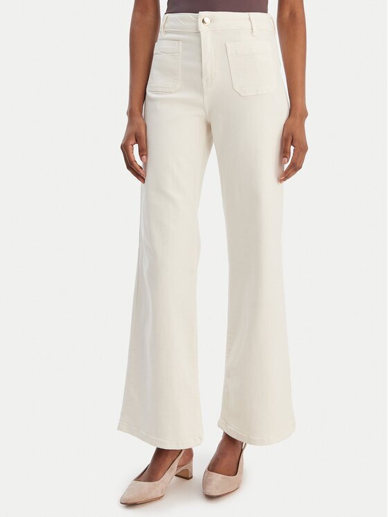 Marella Pantaloni din material Baschi 2615131251 Écru Regular Fit