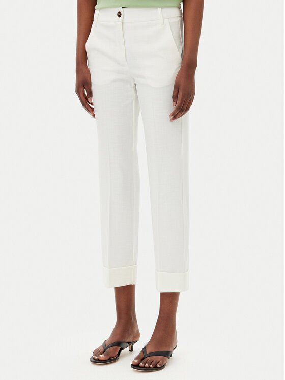 Marella Pantaloni din material Duello 2515131191 Écru Regular Fit