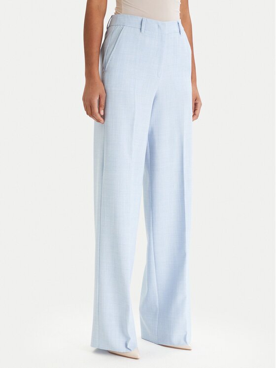 Marella Pantaloni din material Giunchi 2613131101 Albastru celest Straight Fit