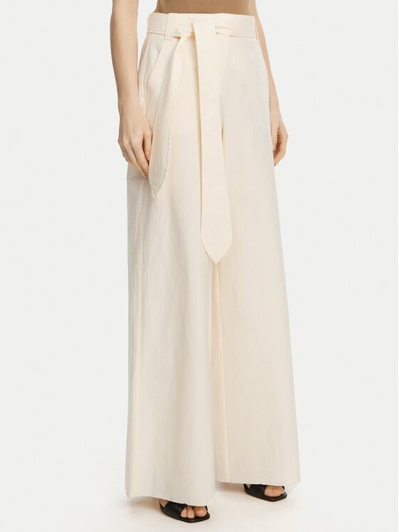 Marella Pantaloni palazzo Luca 2513131032 Écru Wide Leg