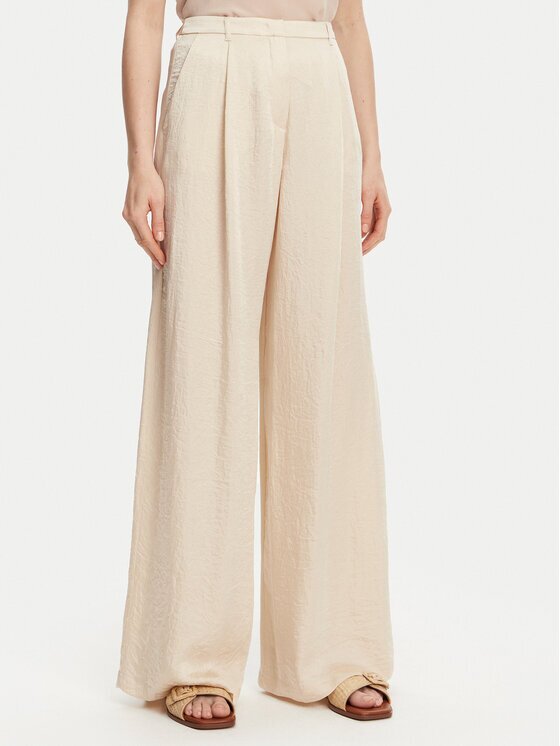 Marella Pantaloni palazzo Silico 2513131125 Écru Wide Leg