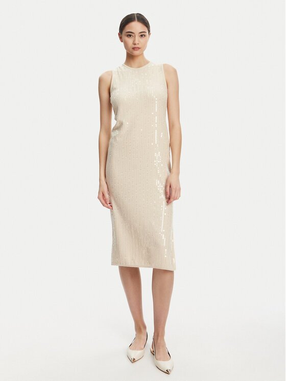 Marella Rochie cocktail Addetto 2523326024 Écru Regular Fit
