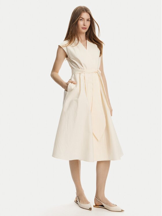 Marella Rochie de zi Ossola 2513221172 Écru Regular Fit