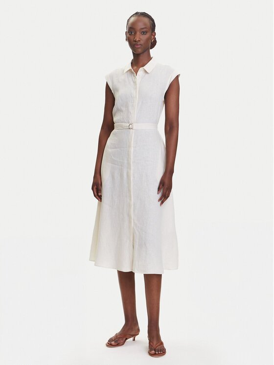 Marella Rochie tip cămașă Rodesia 2515221262 Écru Regular Fit