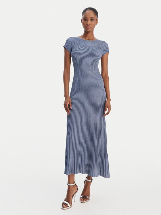 Marella Rochie tricotată Draghi 2613321041 Albastru celest Regular Fit