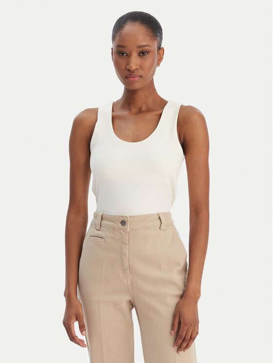Marella Top Tiglio 2615941051 Écru Slim Fit