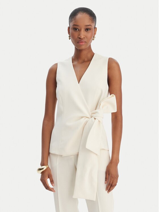 Marella Vestă de costum Lirica 2613161043 Écru Regular Fit