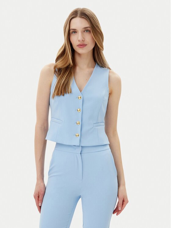 Maryley Vestă elegantă 25EB128/43MA Albastru celest Regular Fit
