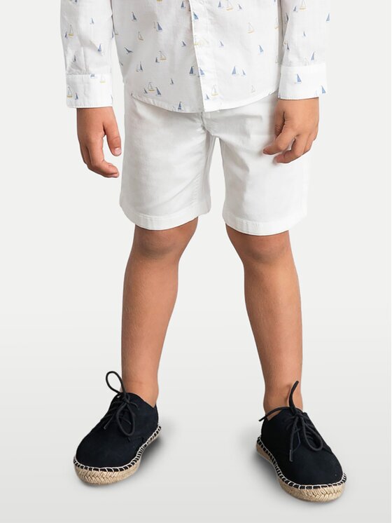 Mayoral Pantalon scurți din material 204 Alb Regular Fit