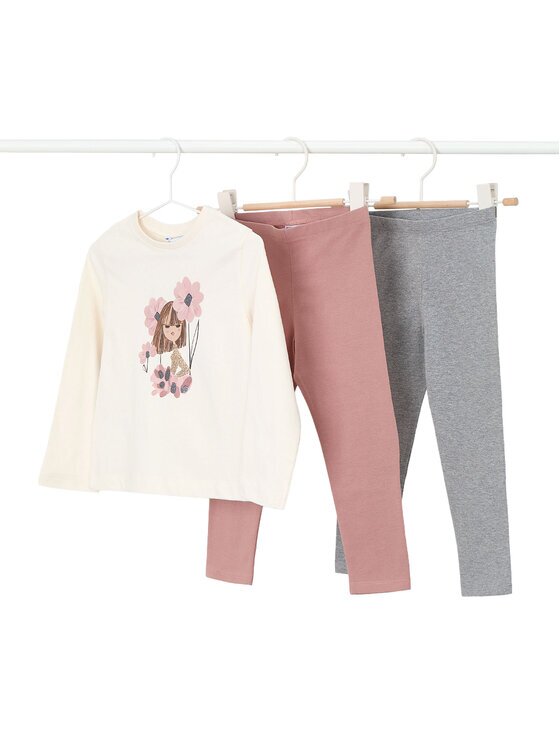 Mayoral Set 2 perechi de leggings și bluză 4724 Slim Fit