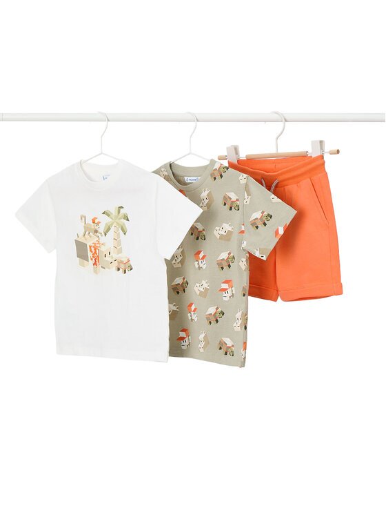 Mayoral Set 2 tricouri și pantaloni scurți 3609 Regular Fit