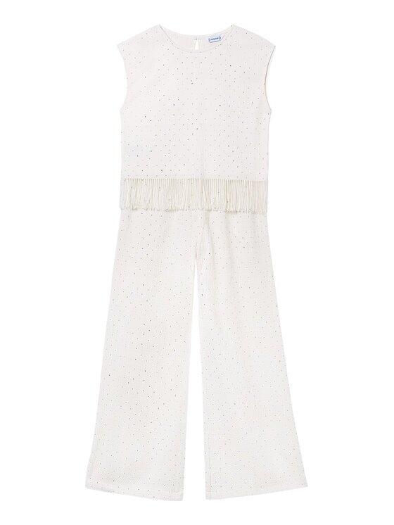 Mayoral Set bluză și pantalon 6558 Écru Relaxed Fit