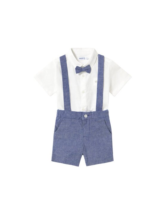 Mayoral Set cămașă și șorturi din material textil 1226 Albastru celest Regular Fit