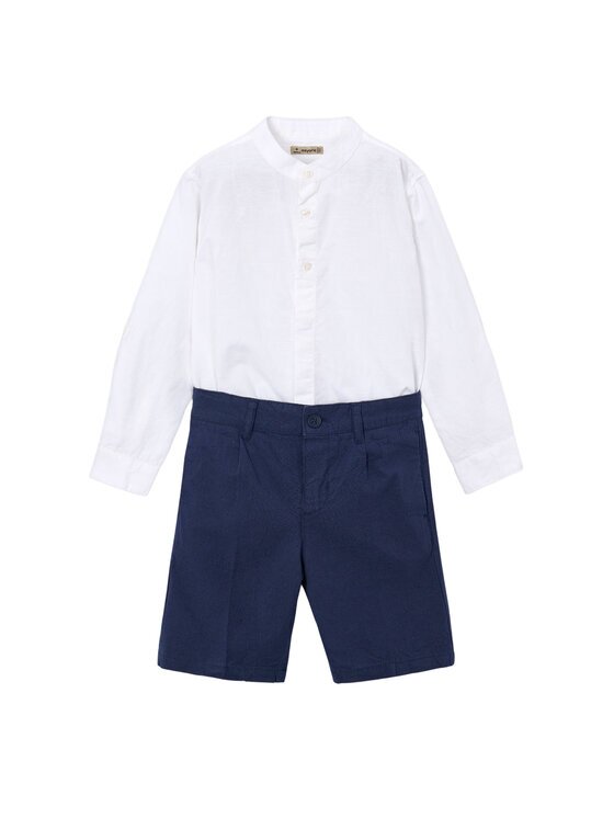Mayoral Set cămașă și șorturi din material textil 3216 Regular Fit