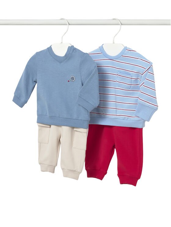 Mayoral Set cu 2 perechi de pantaloni de trening și 2 bluze 1628 Regular Fit